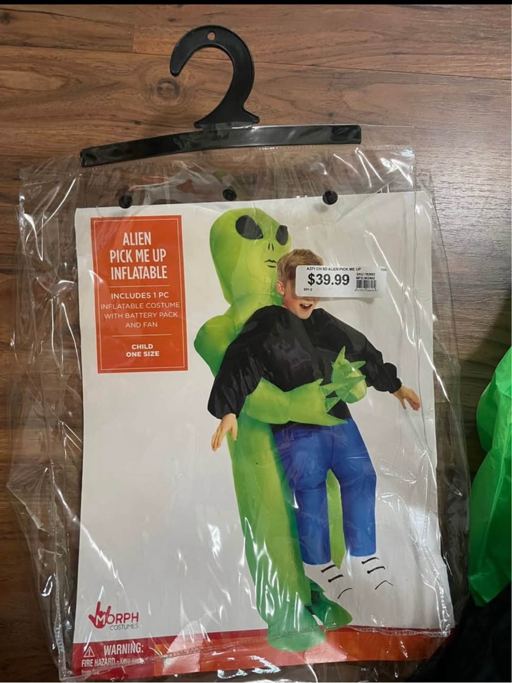 Morphe Inflatable Green Alien Pick Me Up Kids Costume